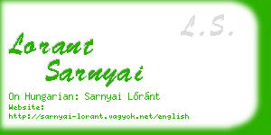 lorant sarnyai business card